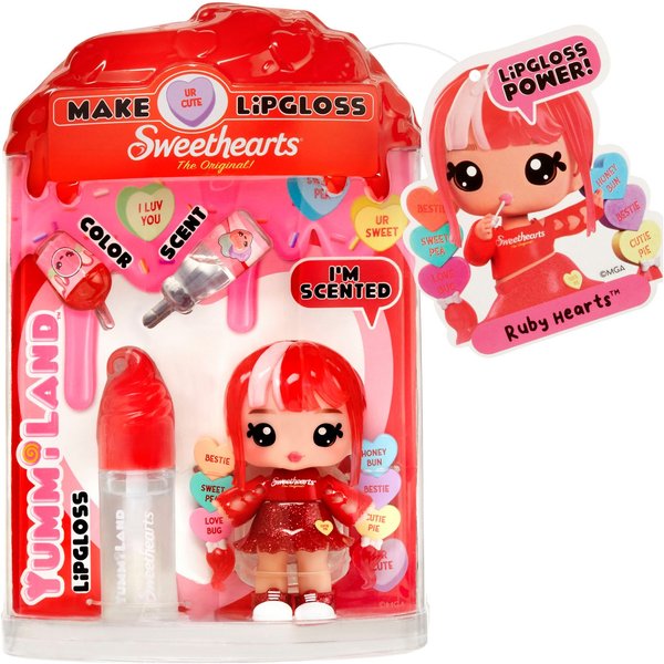 YUMMILAND Minipuppe Yummiland Sweet Lip Gloss-Ruby Hearts, inklusive Schlüsselanhänger