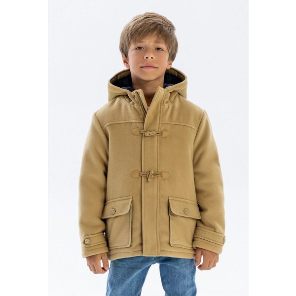 MINOTI Wintermantel, gefütterte Jacke mit Kapuze, für Jungen klassischer Look, praktische Pattentaschen