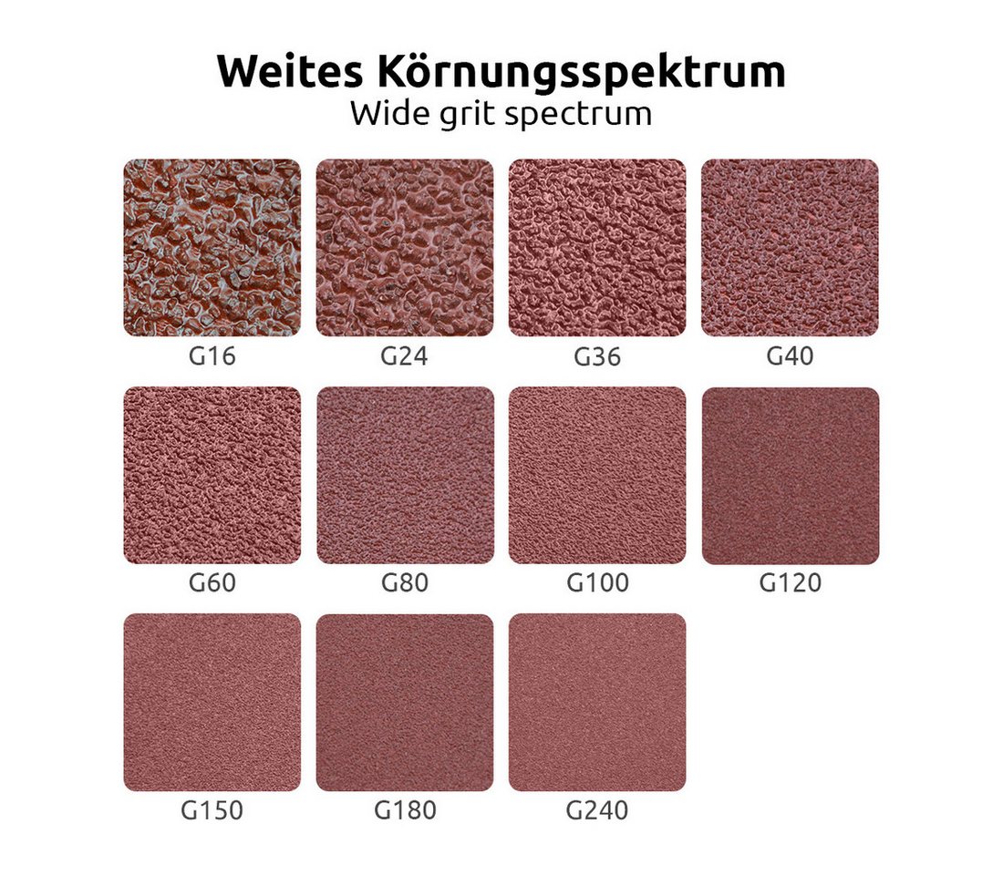 MioTools Schleifpapier 75 x 533 mm Schleifbänder für Handbandschleifer, Normalkorund, 10 Stk., K100 – Bild 2 von 5