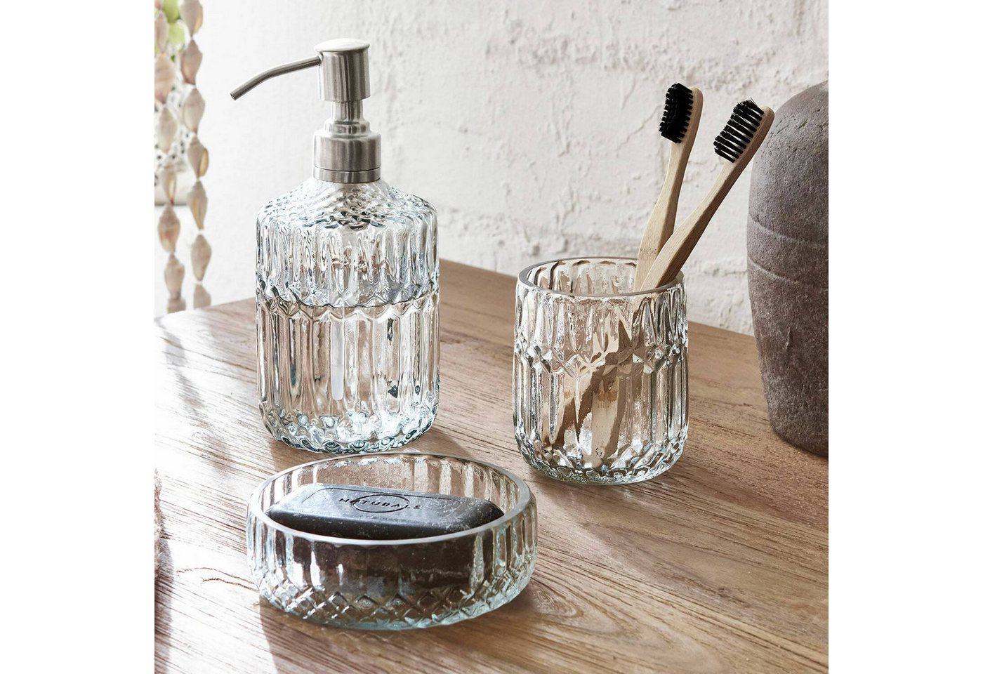 Mirabeau Badaccessoire-Set Bad-Set Denney klar/silber, none – Bild 2 von 4