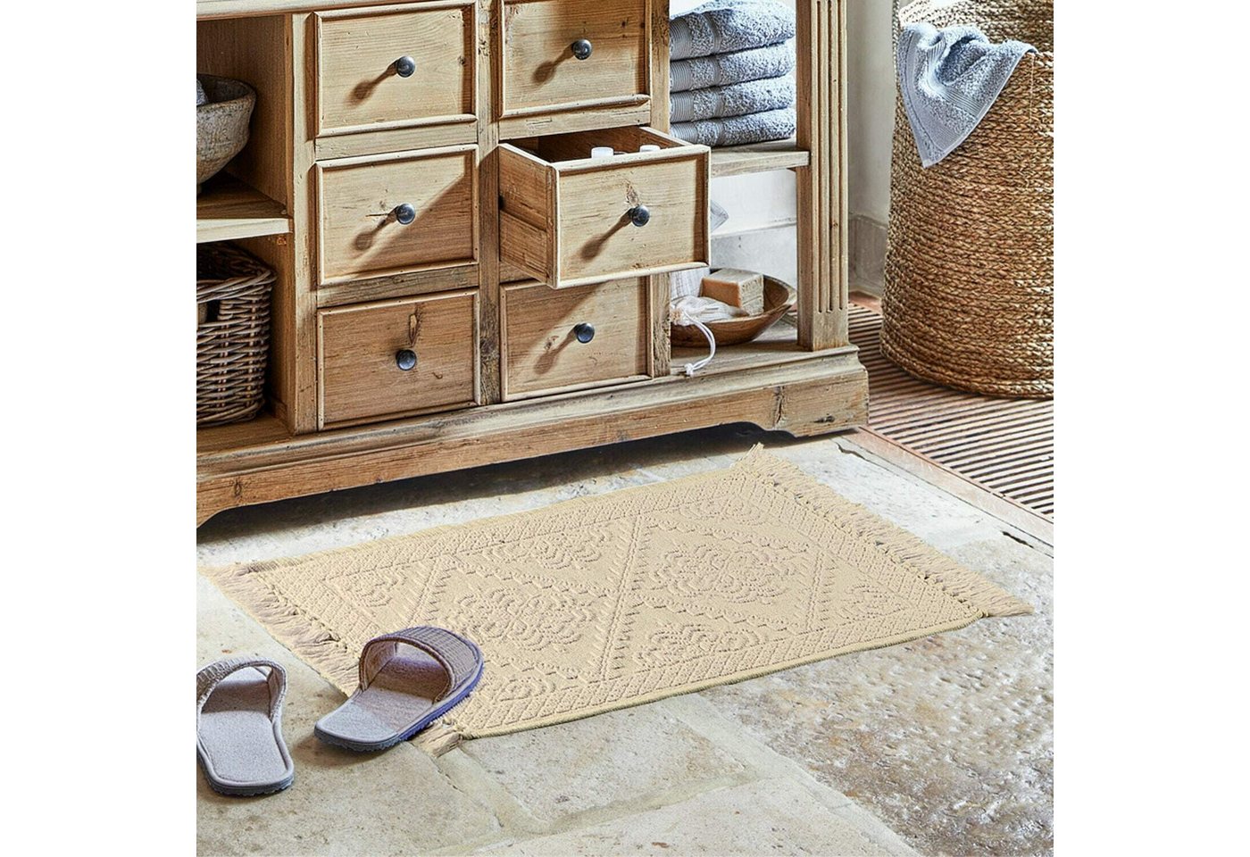 Mirabeau Badematte Badematte Mivorex beige, Höhe 60.0 mm, 100% Baumwolle, none – Bild 2 von 5