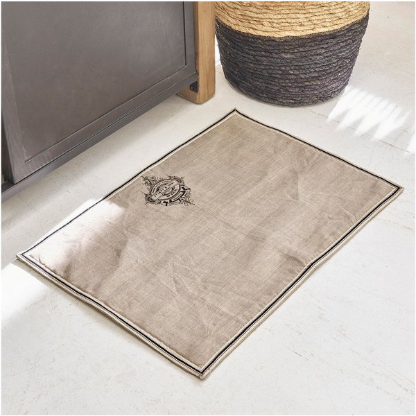 Mirabeau Badematte Badematte Rania beige, Höhe 400 mm, 100% Baumwolle, Unterseite: 100% Leinen, none