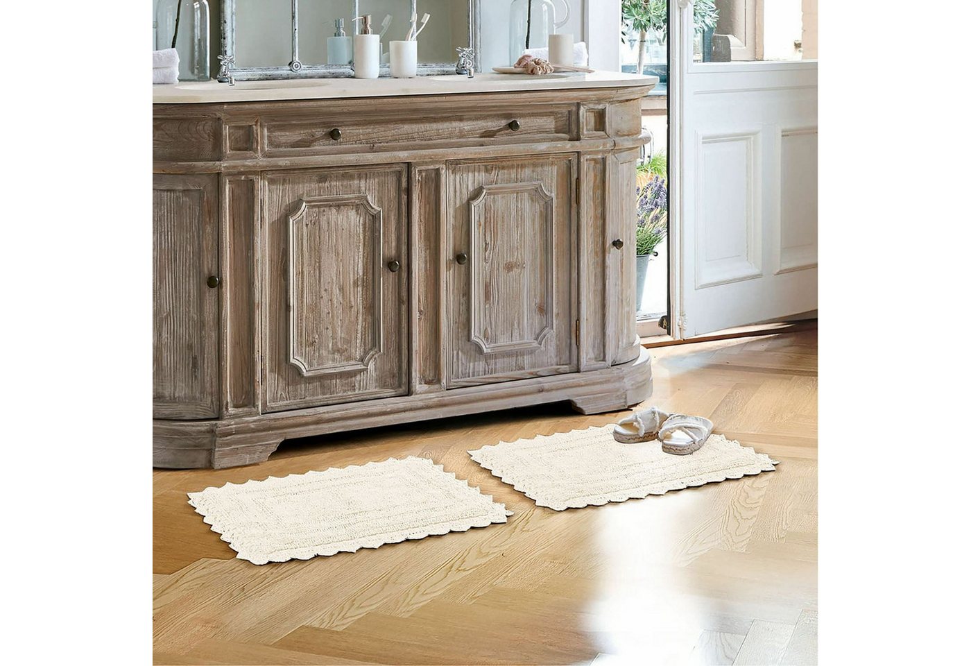 Mirabeau Badematte Badematte Yalexir creme, Höhe 400 mm, 100% Baumwolle – Bild 3 von 5