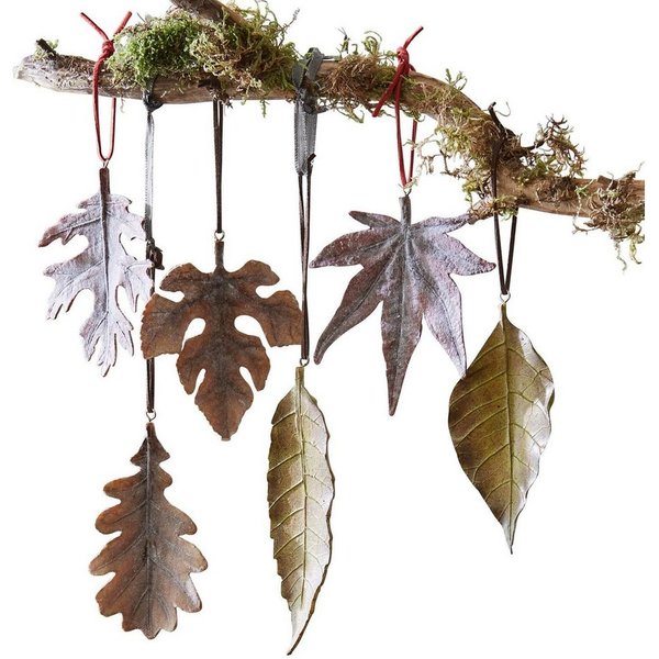 Mirabeau Dekoobjekt Blatt 6er Set Merel braun, Herbstdekoration
