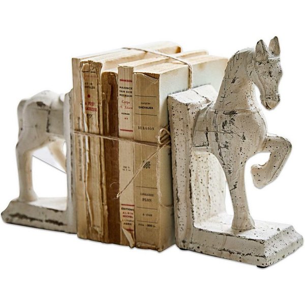 Mirabeau Dekoobjekt Buchstütze 2er Set Horses creme, none