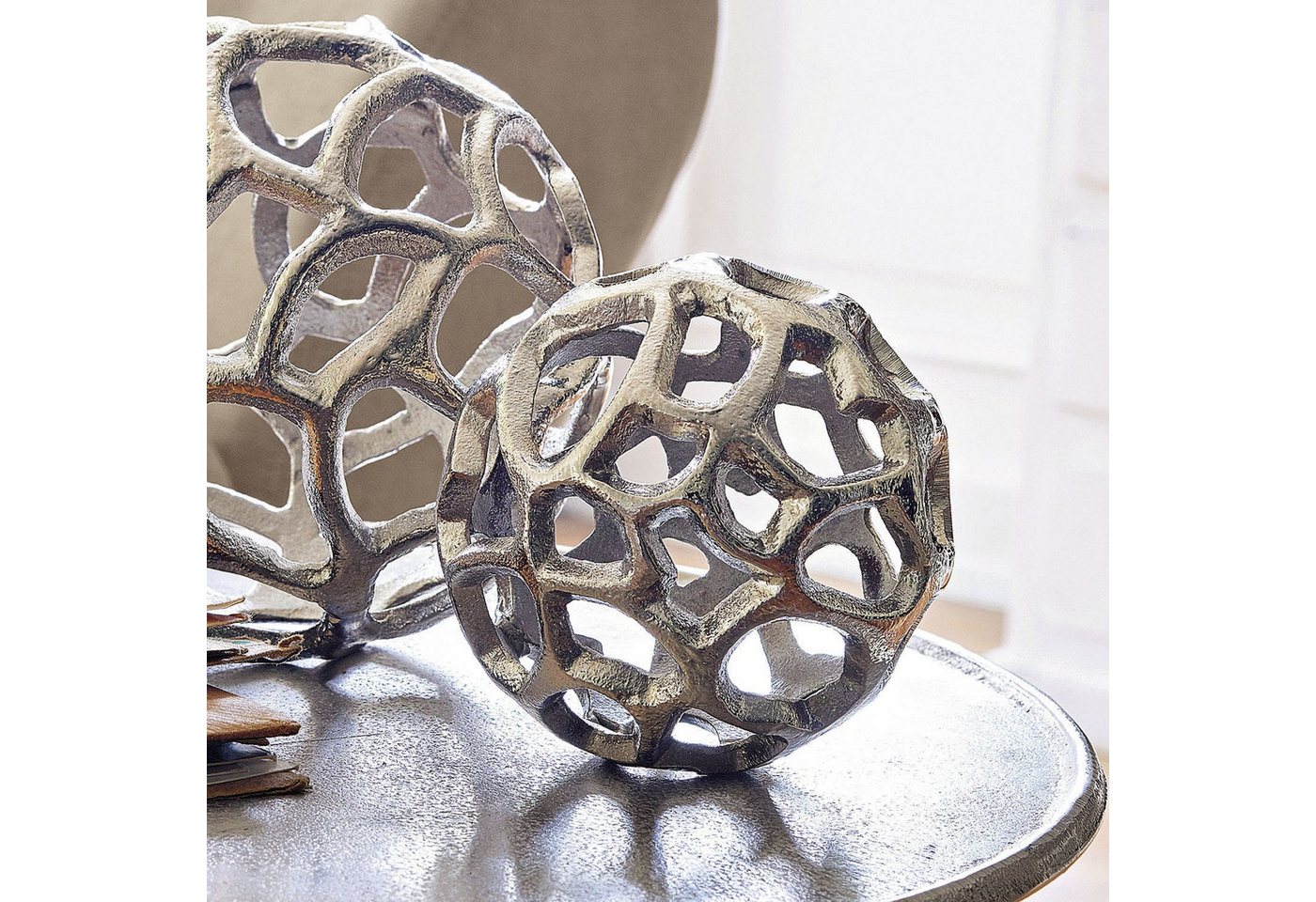 Mirabeau Dekoobjekt Deko-Objekt 2er Set Venay silber, none – Bild 3 von 3