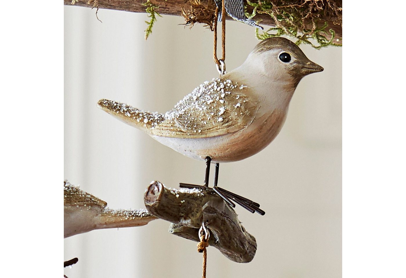 Mirabeau Dekoobjekt Vogel 4er Set Vianne braun, Dekovogel – Bild 4 von 5