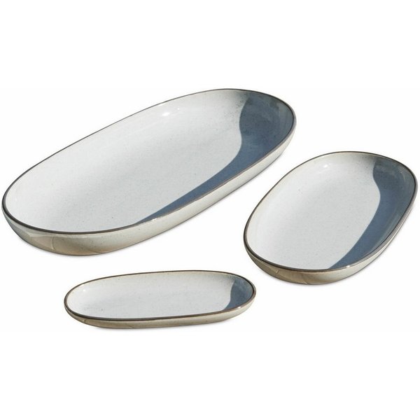 Mirabeau Geschirr-Set Servierplatte 3er Set Biarré grau, Steinzeug, none