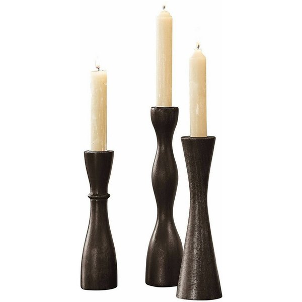 Mirabeau Kerzenständer Kerzenständer 3er Set Méléandre schwarz, none