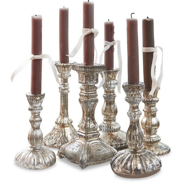 Mirabeau Kerzenständer Kerzenständer 6er Set Adolpha antiksilber, none