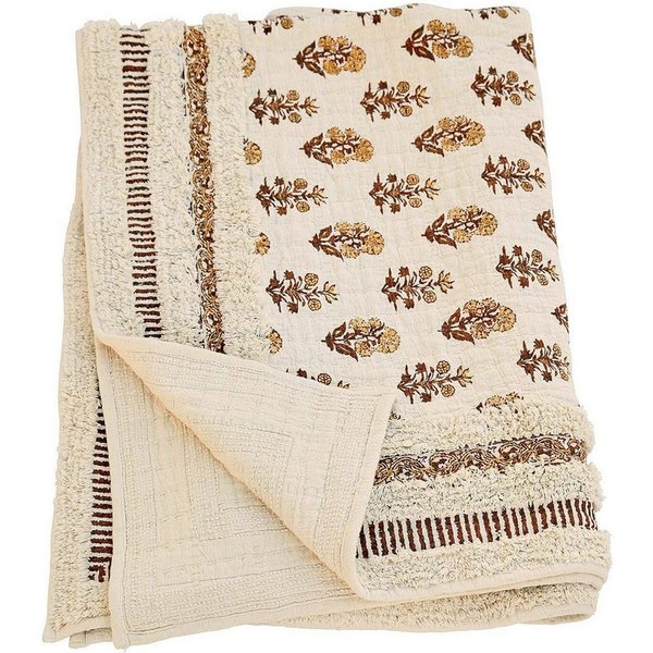 Mirabeau Tagesdecke Plaid Arsalan creme/braun