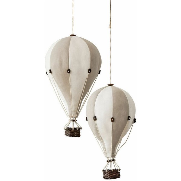 Mirabeau Wanddekoobjekt Deko-Heißluftballon 2er Set Merrybean creme/grau