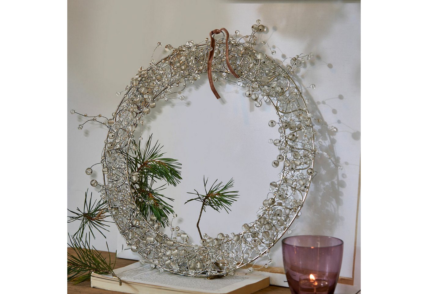 Mirabeau Weihnachtsfigur Kranz Ebyin silber (kein Set, kein Set), none – Bild 2 von 5
