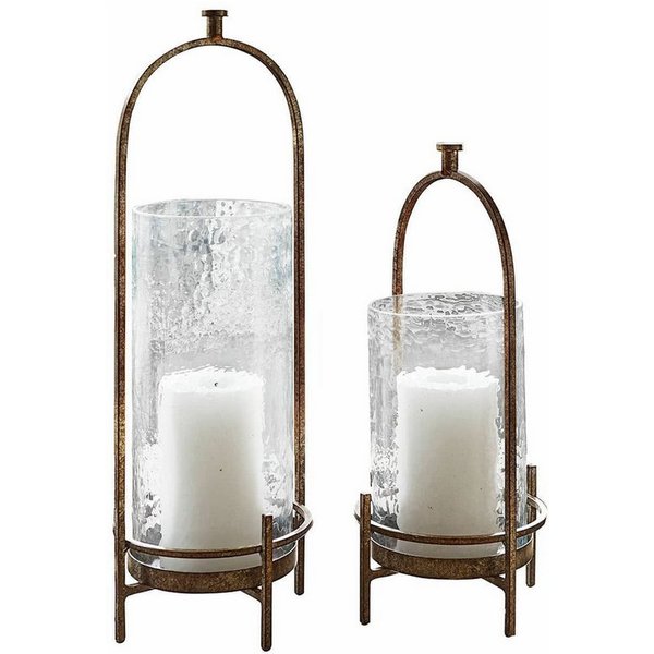Mirabeau Windlicht Windlicht 2er Set Aquivar antikbronze/klar (2er Set, 2er Set), none