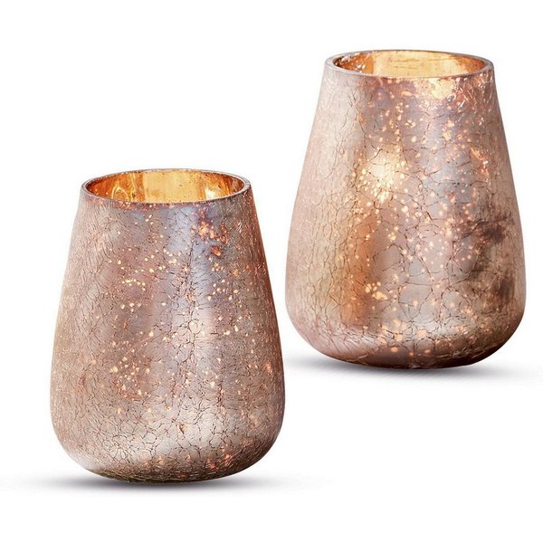 Mirabeau Windlicht Windlicht 2er Set Chanut rosa/gold (2er Set, 2er Set), none