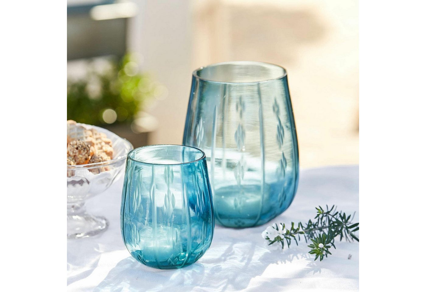 Mirabeau Windlicht Windlicht 2er Set Danisar blau (2er Set, 2er Set), none – Bild 4 von 5