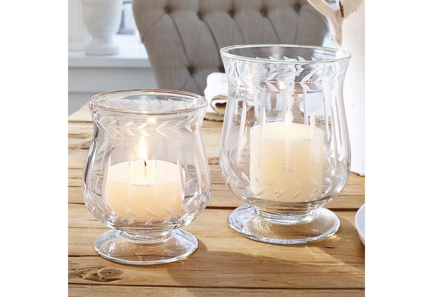 Mirabeau Windlicht Windlicht 2er Set Moon klar (2er Set, 2er Set), none – Bild 3 von 5
