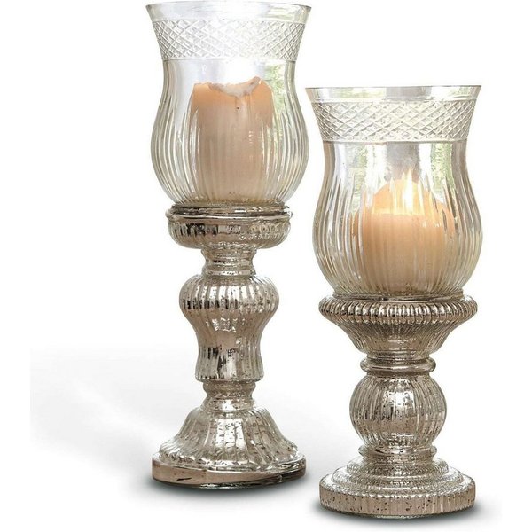 Mirabeau Windlicht Kerzenständer 2er Set Luisant silber/klar (2er Set, 2er Set), none