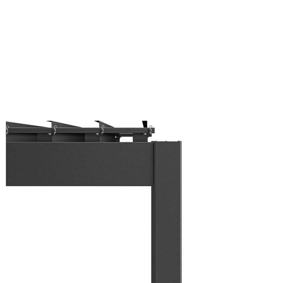 Mirador Pergola 88S 3 x 3,6 m Pavillon mit 3m Kurbel-Seitenrollo Anthrazit, (Packung, 1-tlg), Verstellbares Lamellendach mit Kurbel-Seitenrollo – Bild 3 von 4
