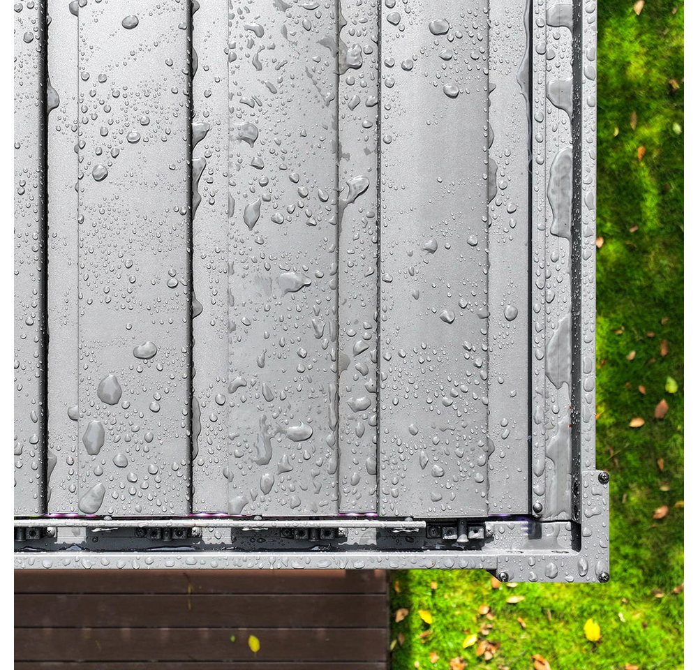 Mirador Pergola 88S 3 x 3,6 m Pavillon mit 3m Kurbel-Seitenrollo Anthrazit, (Packung, 1-tlg), Verstellbares Lamellendach mit Kurbel-Seitenrollo – Bild 4 von 4