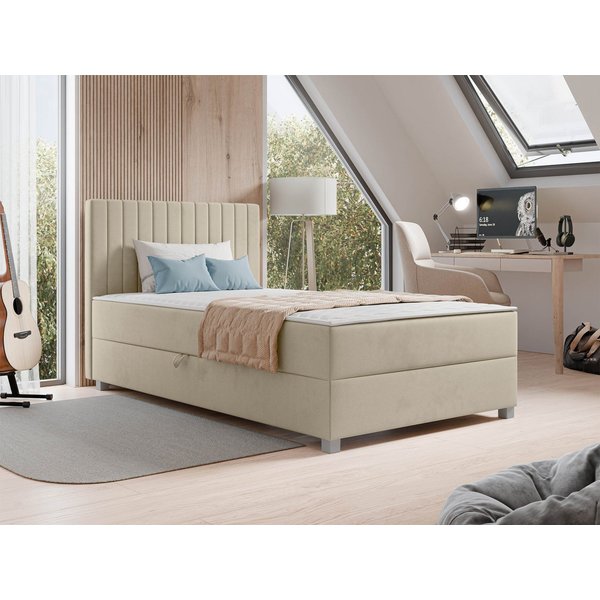 MIRJAN24 Boxspringbett Viki (mit Bettkasten), Universell - Links oder Rechts, 90/120x200 cm