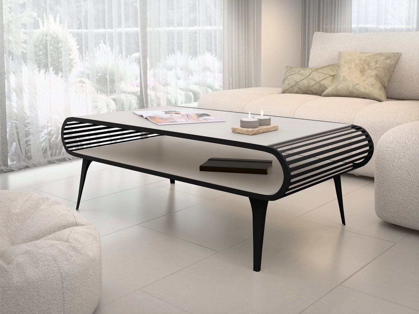 MIRJAN24 Couchtisch Aristo (mit Einlegeboden), 120x60x44 cm – Bild 2 von 4
