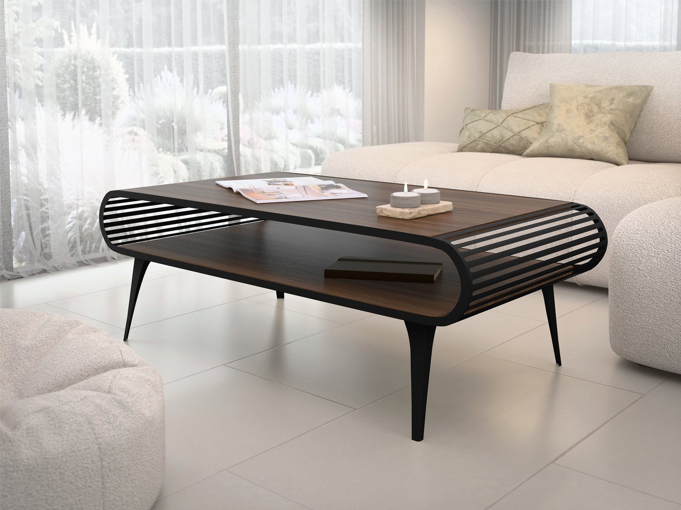 MIRJAN24 Couchtisch Aristo (mit Einlegeboden), 120x60x44 cm – Bild 2 von 4
