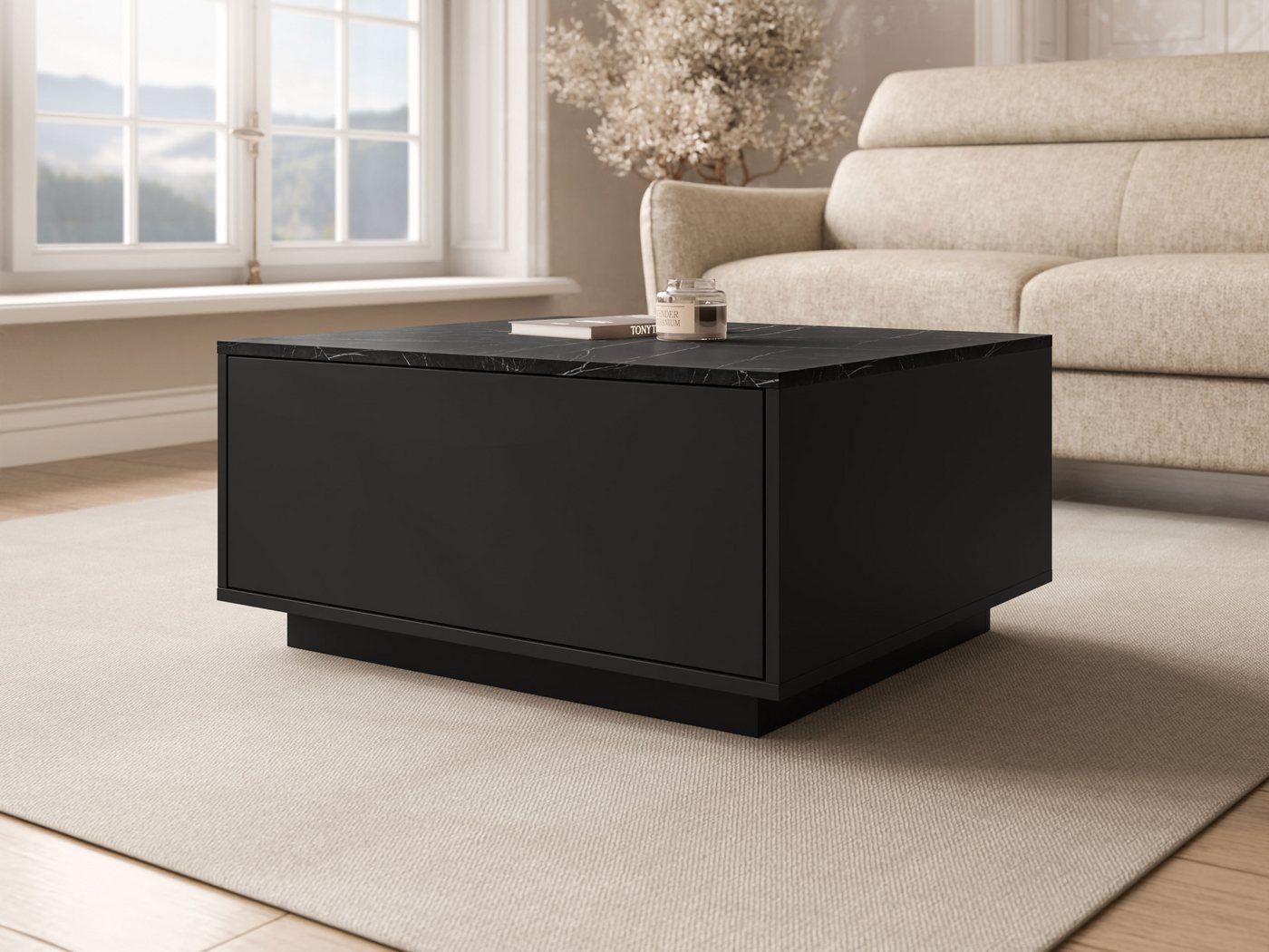 MIRJAN24 Couchtisch Bavro (mit Klappe), 80x70x39 cm, Gasdruckfeder – Bild 2 von 5