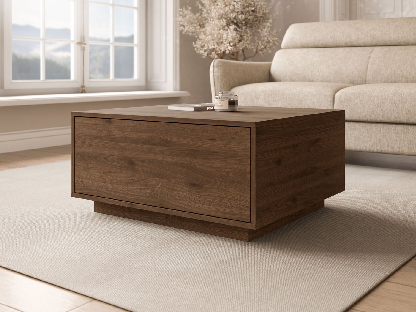 MIRJAN24 Couchtisch Bavro (mit Klappe), 80x70x39 cm, Gasdruckfeder – Bild 2 von 5