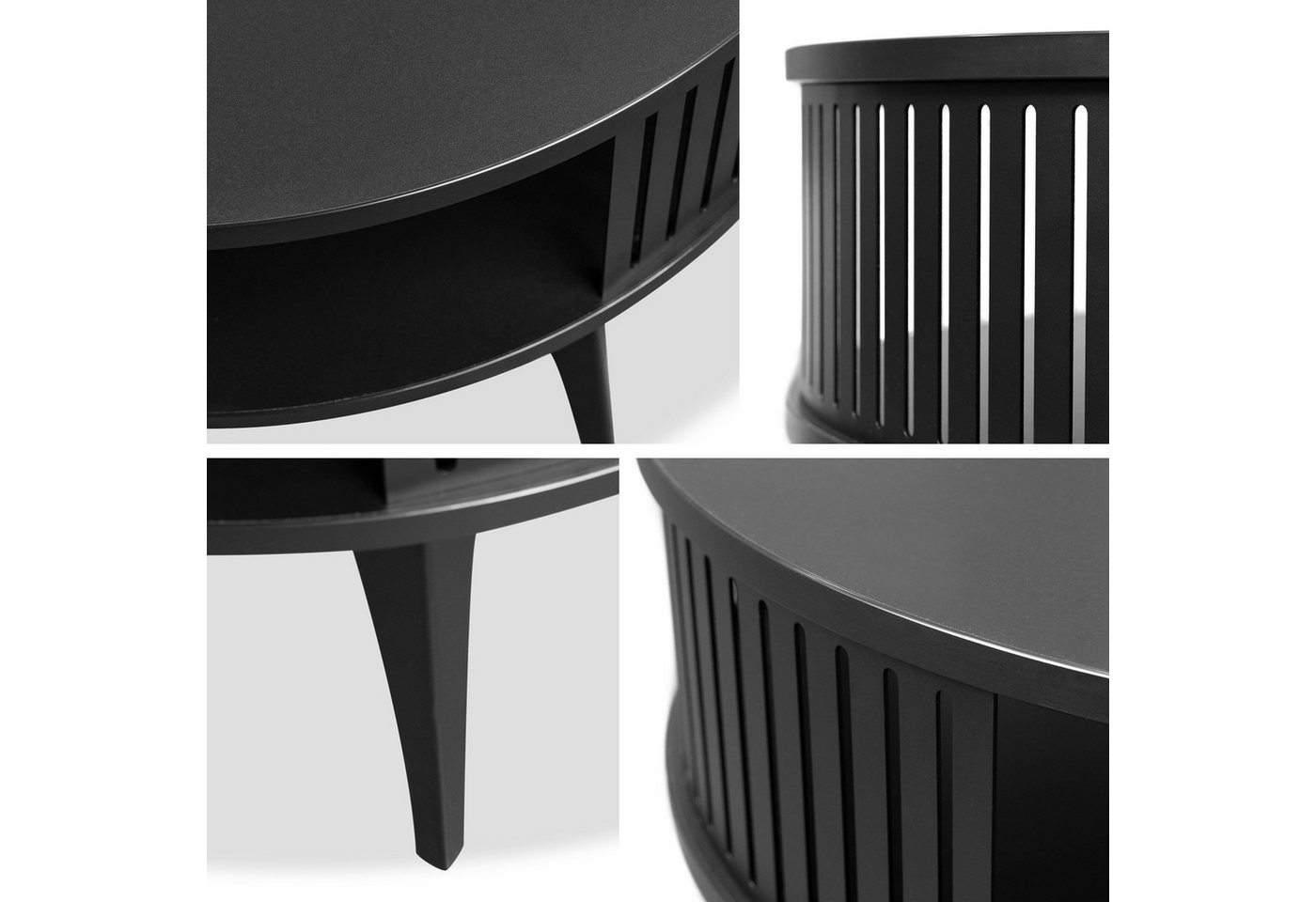 MIRJAN24 Couchtisch Roenni, Beine und Seiten aus Stahl, schwarz pulverbeschichtet – Bild 4 von 5