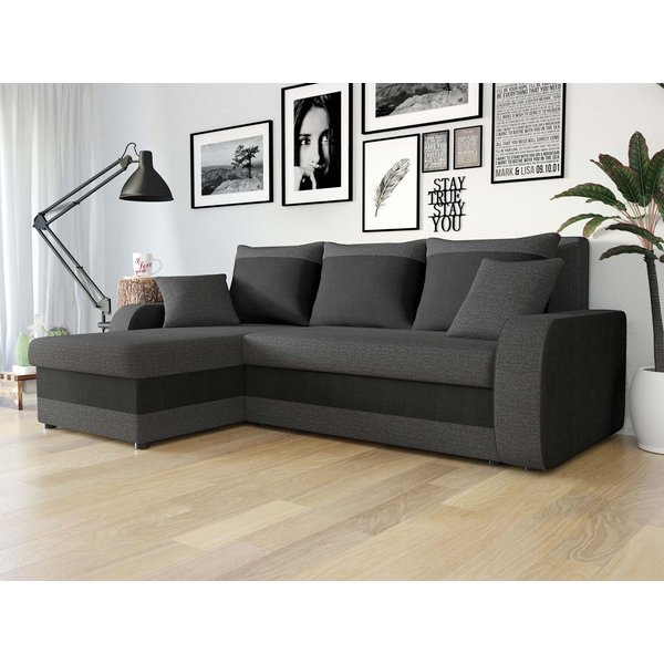 MIRJAN24 Ecksofa Kris Lux, mit Schlaffunktion und zwei Bettkasten, L-Form mit Kissen-Set, 238x147x80 cm