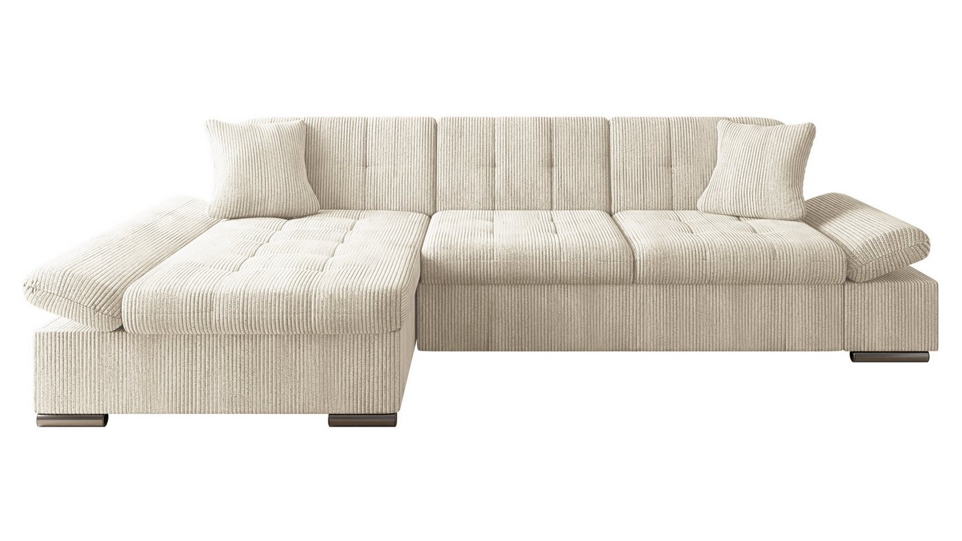 MIRJAN24 Ecksofa Malwi Cord, mit Schlaffunktion und Bettkasten, mit Regulierbare Armlehnen, L-Form – Bild 2 von 5