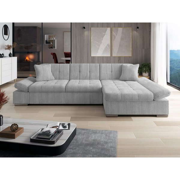 MIRJAN24 Ecksofa Malwi Cord, mit Schlaffunktion und Bettkasten, mit Regulierbare Armlehnen, L-Form
