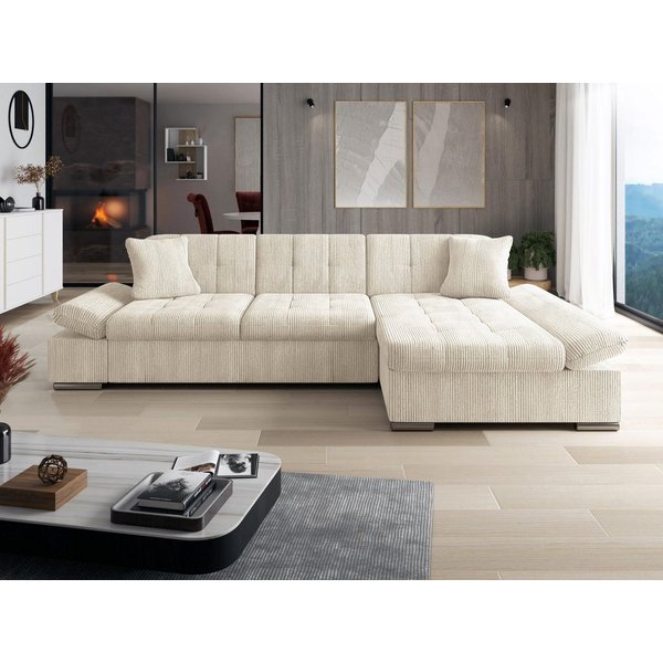 MIRJAN24 Ecksofa Montana Cord, mit Regulierbare Armlehnen, L-Form, 278x161x76 cm