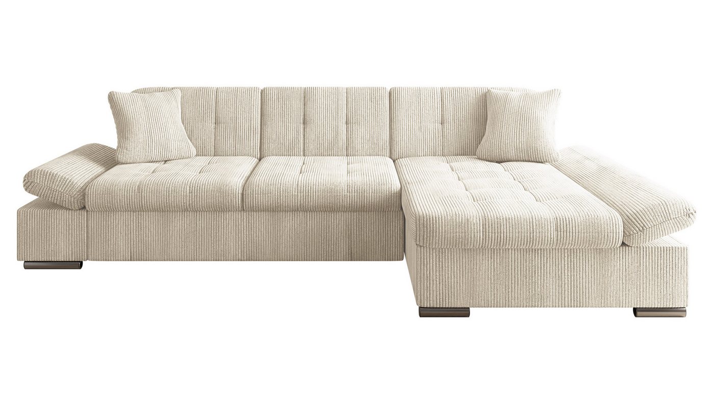 MIRJAN24 Ecksofa Montana Cord, mit Regulierbare Armlehnen, L-Form, 278x161x76 cm – Bild 2 von 5