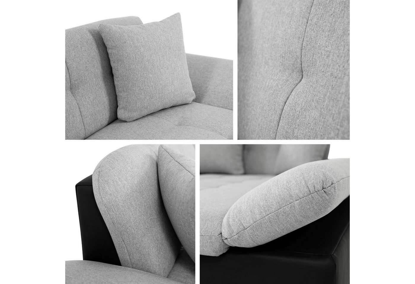 MIRJAN24 Ecksofa Montana Cord, mit Regulierbare Armlehnen, L-Form, 278x161x76 cm – Bild 4 von 5