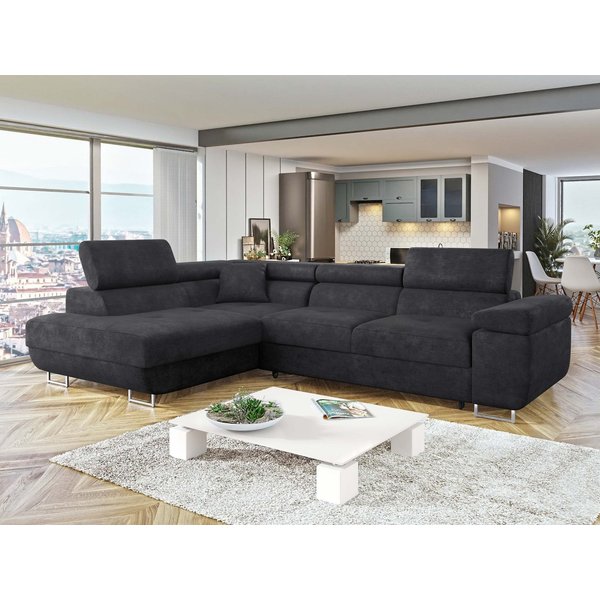 MIRJAN24 Ecksofa Torezio, mit Bettkasten und Schlaffunktion, Einstellbare Kopfstützen, 274x203x70-90 cm