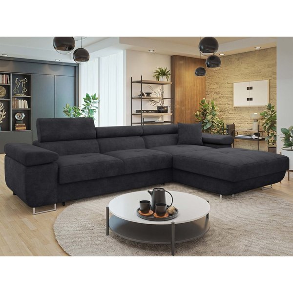 MIRJAN24 Ecksofa Torezio Mini, mit Bettkasten und Schlaffunktion, Einstellbare Kopfstützen, 280x170x70-90 cm