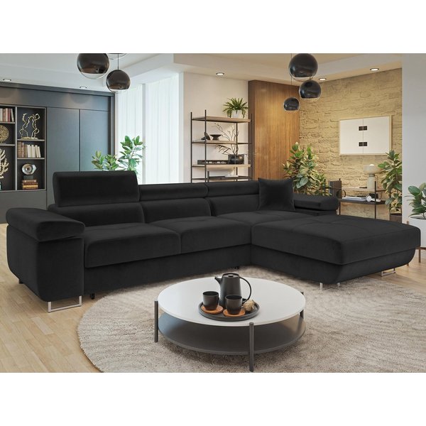 MIRJAN24 Ecksofa Torezio Mini, mit Bettkasten und Schlaffunktion, Einstellbare Kopfstützen, 280x170x70-90 cm