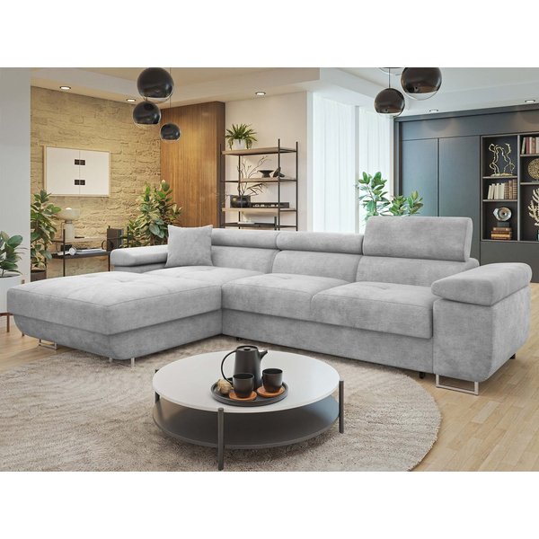 MIRJAN24 Ecksofa Torezio Mini, mit Bettkasten und Schlaffunktion, Einstellbare Kopfstützen, 280x170x70-90 cm