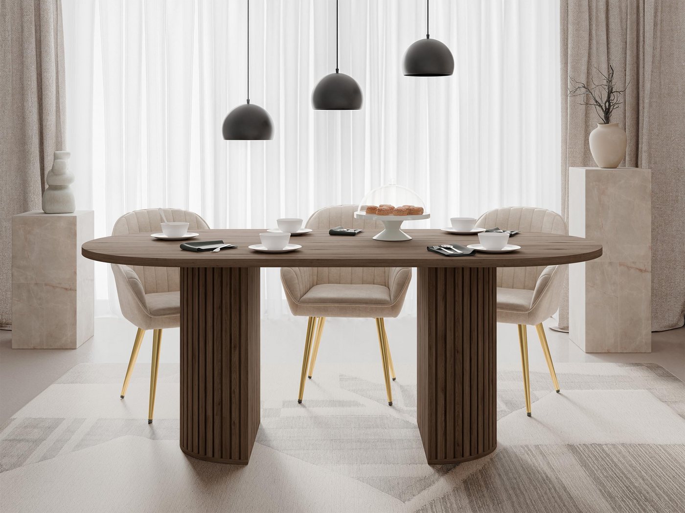 MIRJAN24 Esstisch Wotkon, 185x90x75 cm – Bild 3 von 5