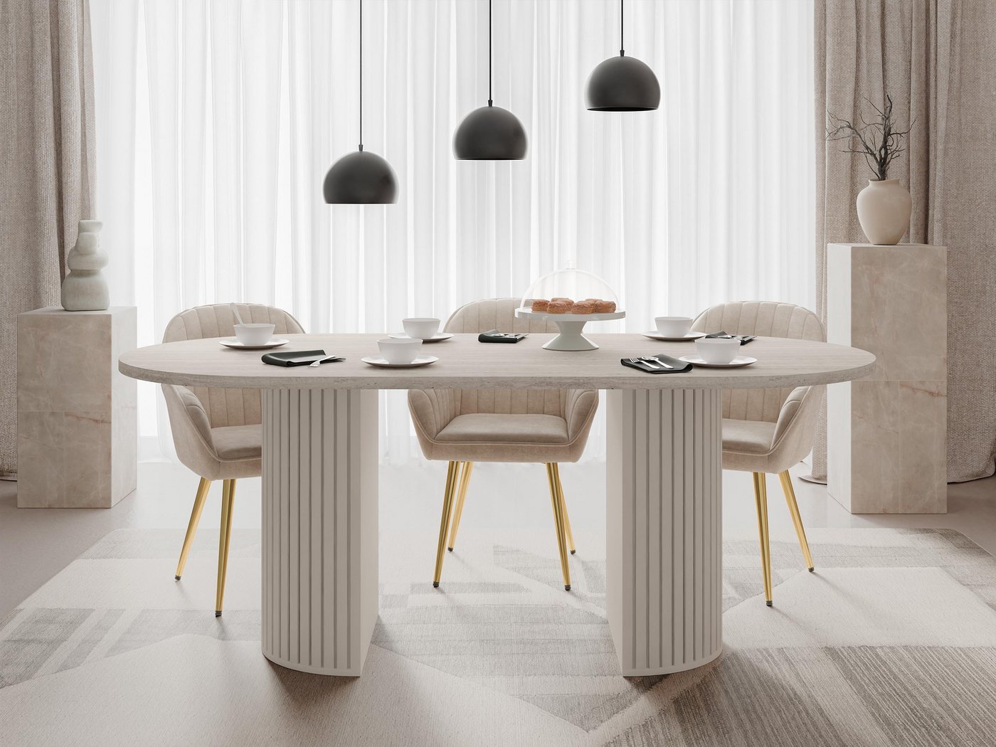 MIRJAN24 Esstisch Wotkon, 185x90x75 cm – Bild 3 von 5