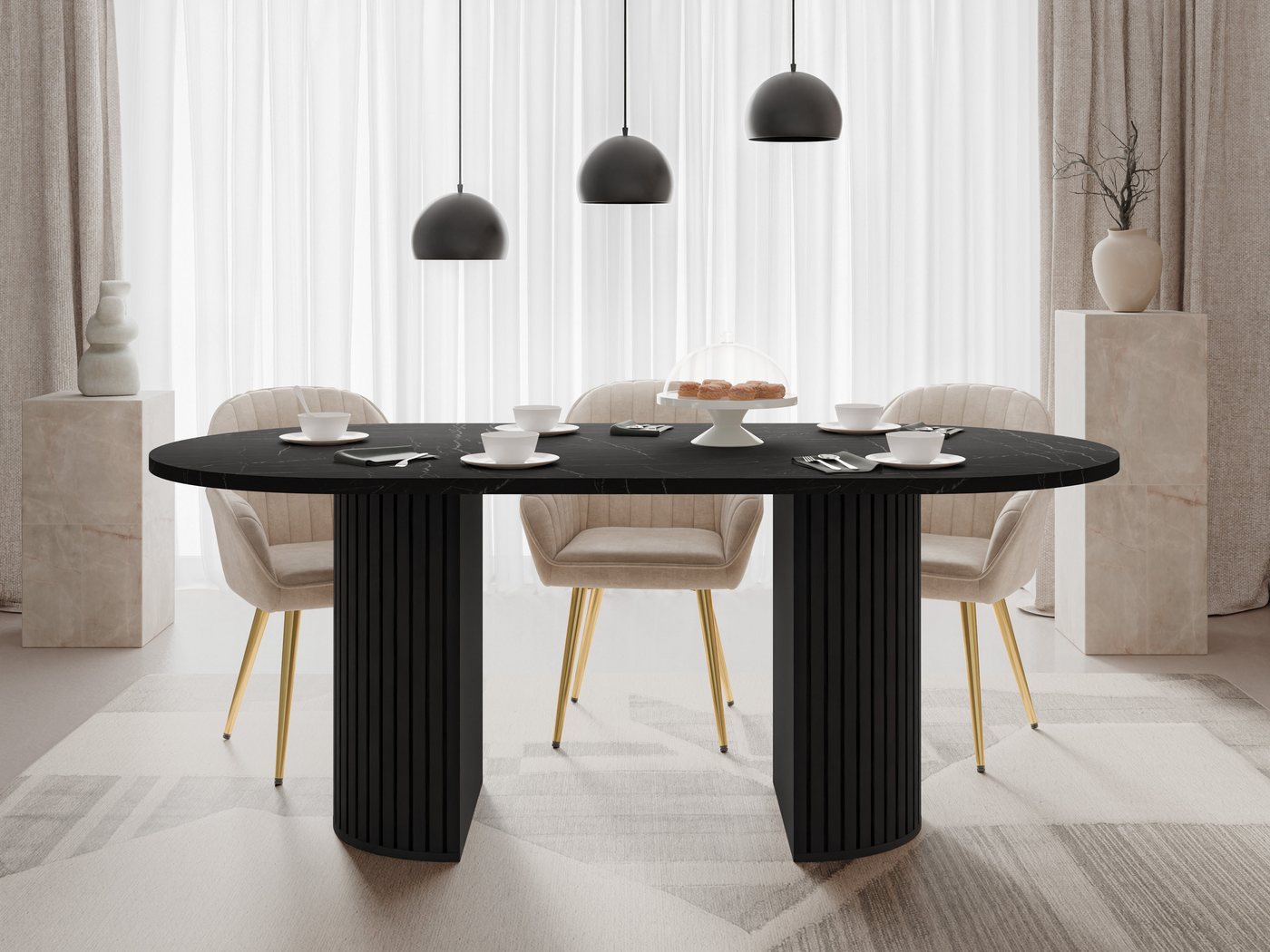 MIRJAN24 Esstisch Wotkon, 185x90x75 cm – Bild 3 von 5