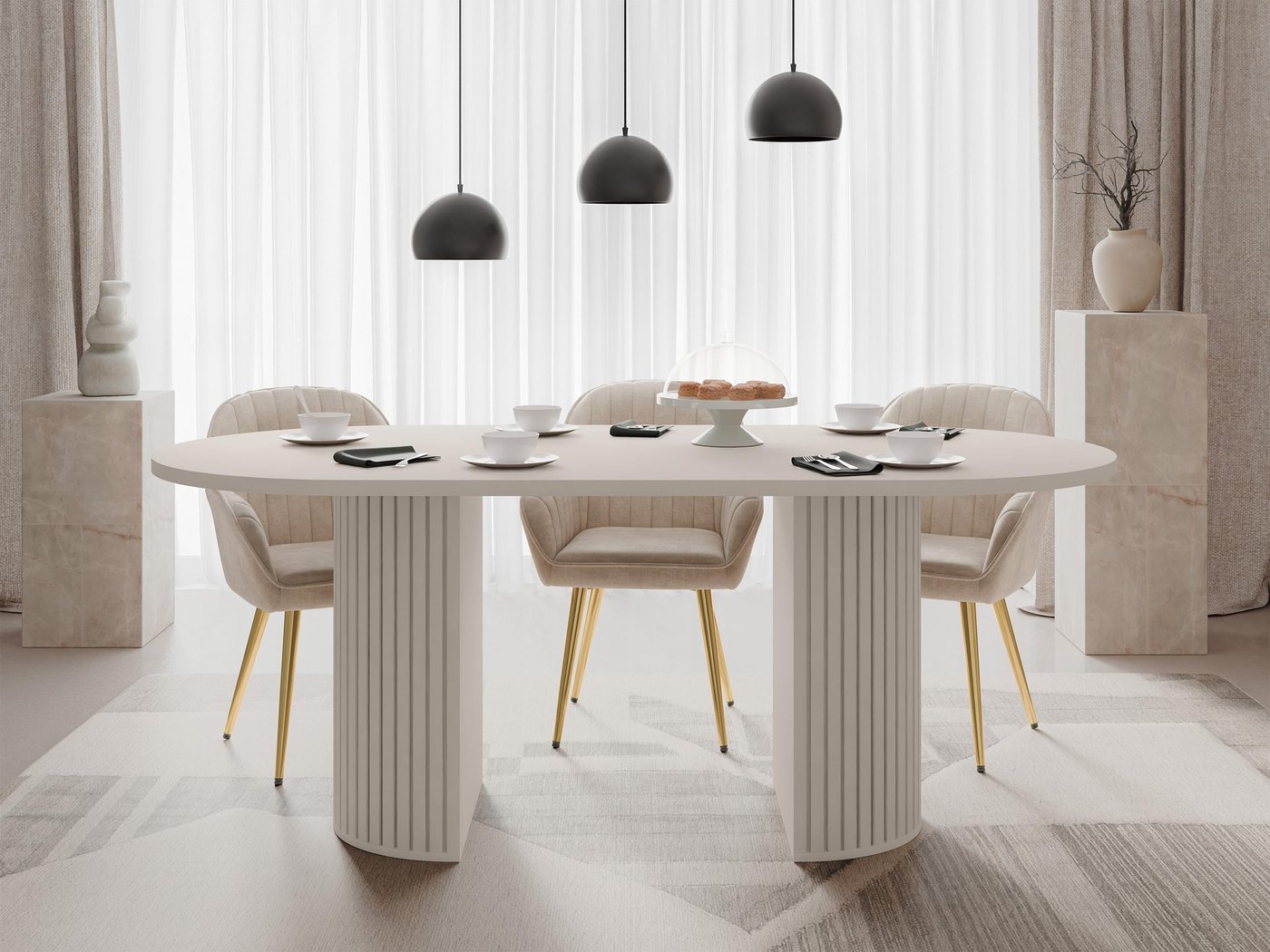 MIRJAN24 Esstisch Wotkon, 185x90x75 cm – Bild 3 von 5