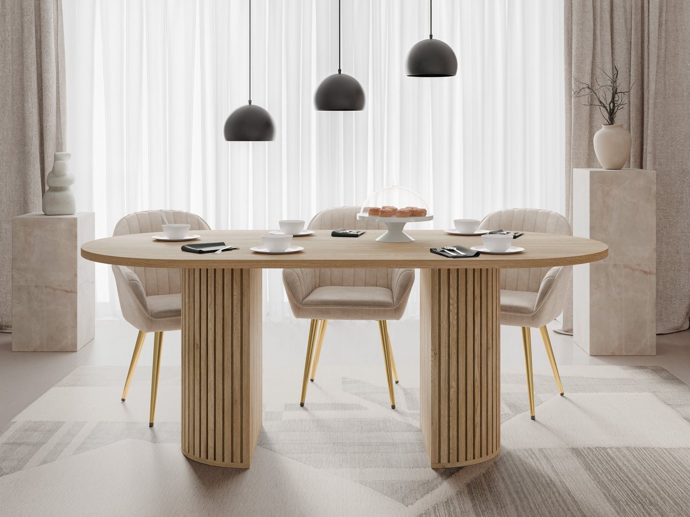 MIRJAN24 Esstisch Wotkon, 185x90x75 cm – Bild 3 von 5