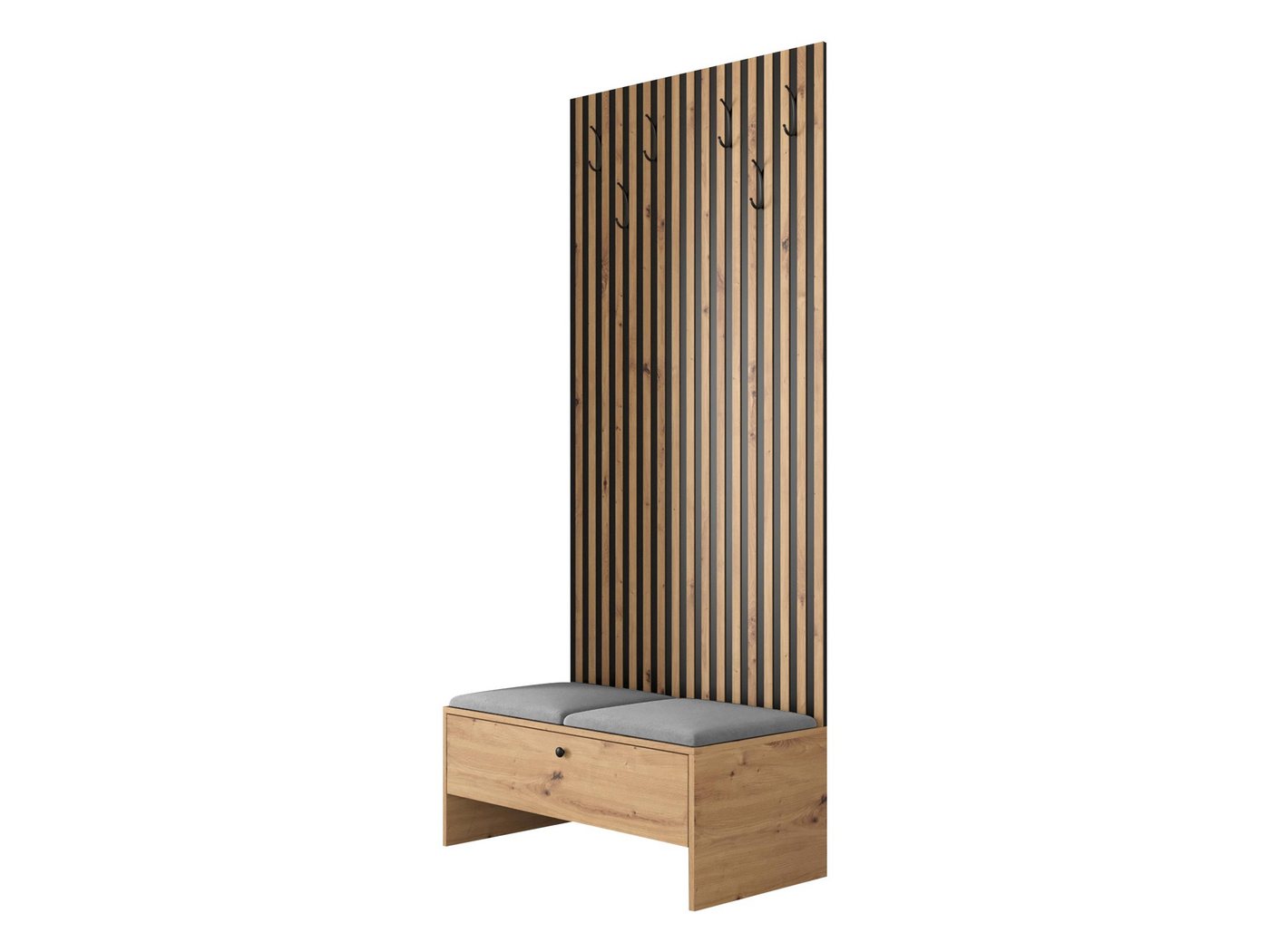 MIRJAN24 Garderoben-Set Balma IV, (Komplett-Set, Unterschrank mit Lamellen, 2x Gepolstertes Paneel 42x42), Griffe aus Metall – Bild 2 von 5