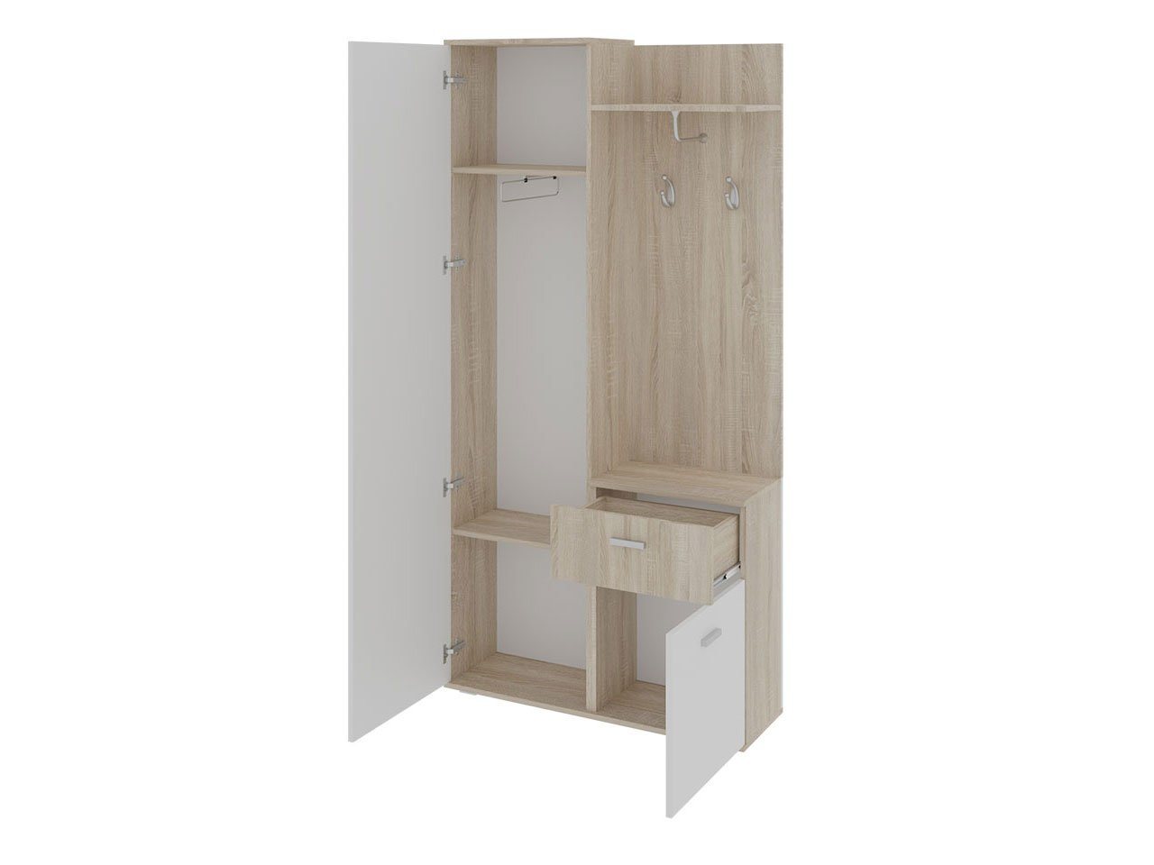 MIRJAN24 Garderoben-Set Lux, (Komplett-Set, 2 Kleiderhaken, Schrank und Schuhschrank), Tür universell – Bild 3 von 5