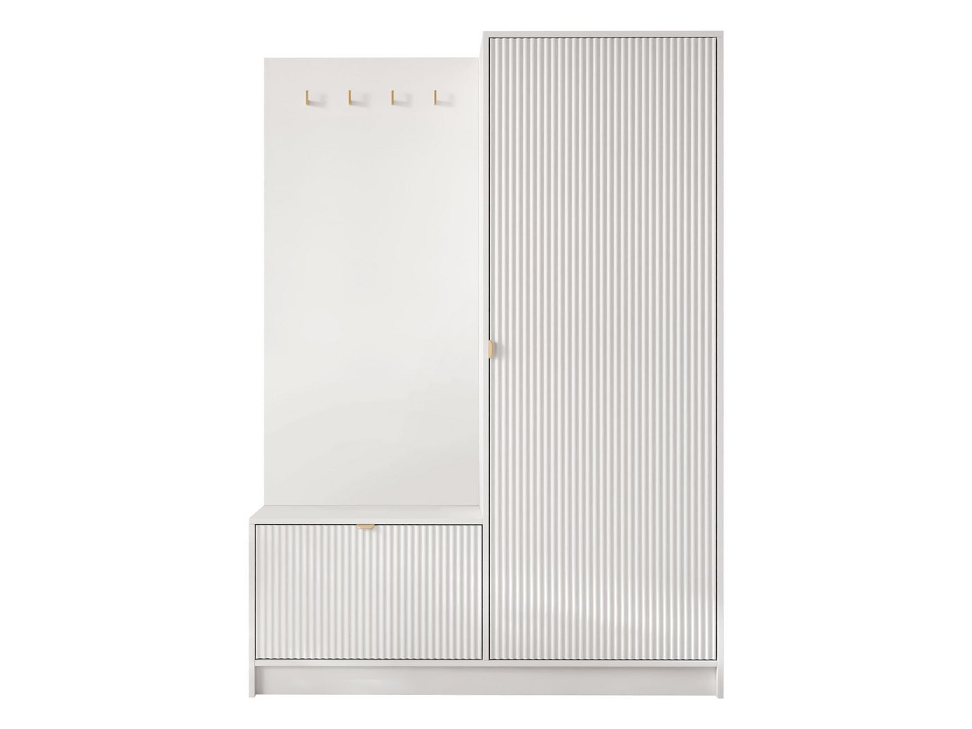 MIRJAN24 Garderoben-Set Tireno, (mit Drehtür und Klappe), 120x40x180 cm, Enthält 4 Kleiderhaken – Bild 2 von 5