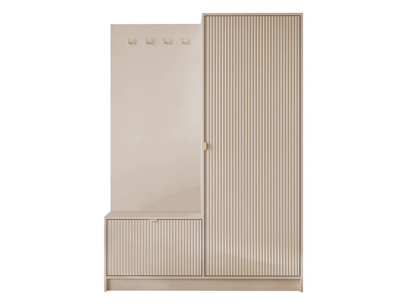 MIRJAN24 Garderoben-Set Tireno, (mit Drehtür und Klappe), 120x40x180 cm, Enthält 4 Kleiderhaken – Bild 2 von 5