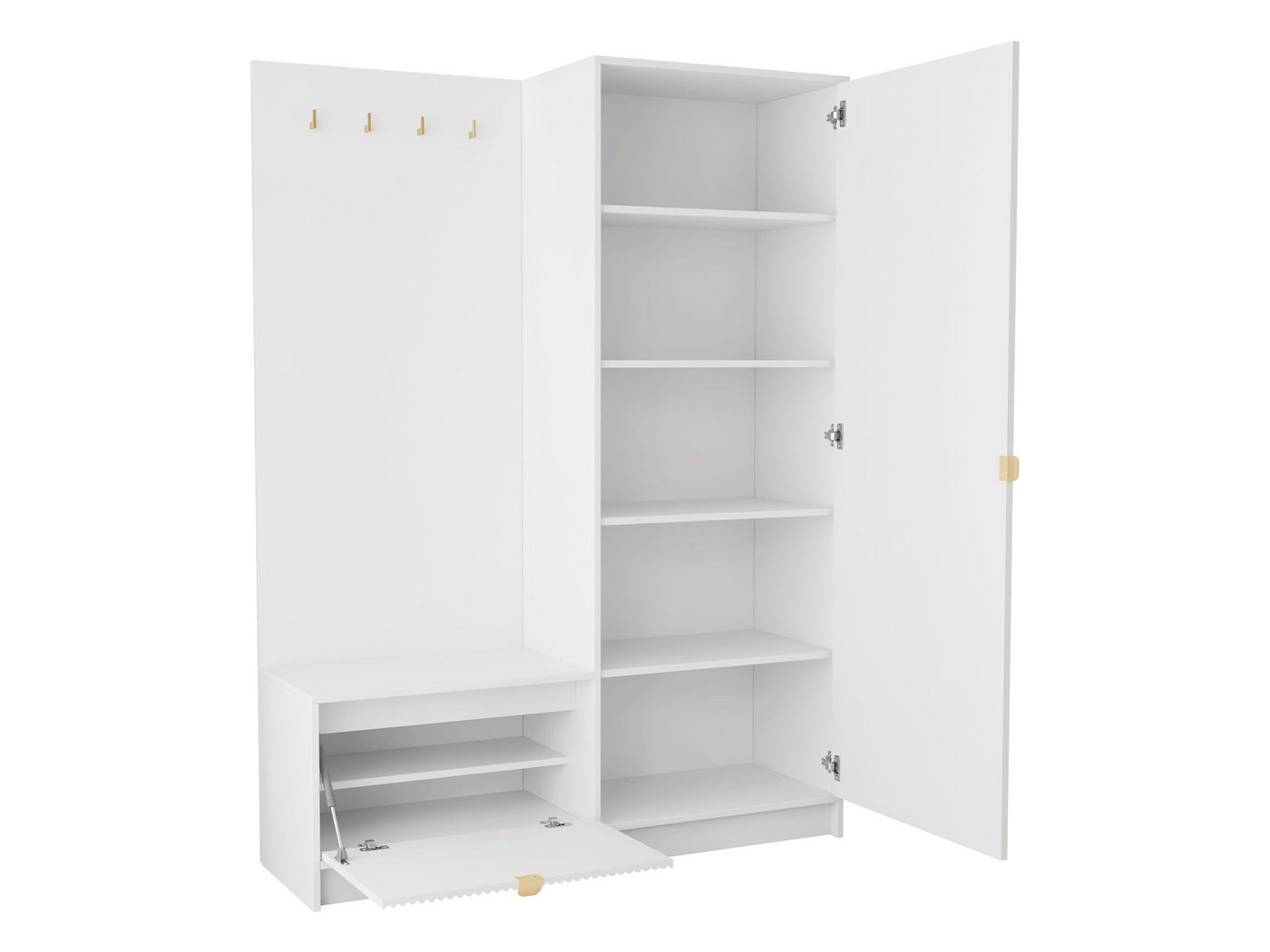 MIRJAN24 Garderoben-Set Tireno, (mit Drehtür und Klappe), 120x40x180 cm, Enthält 4 Kleiderhaken – Bild 3 von 5